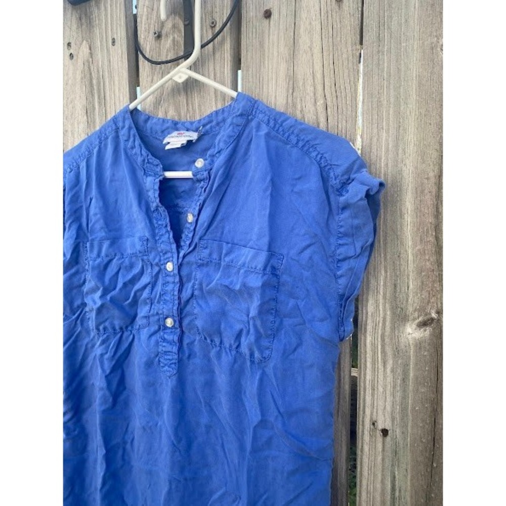Vineyard Vines Blue Tencel Cap Sleeve Henley Shirt Dress Womens Size 6 - Picture 5 of 6